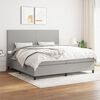 vidaXL Sommier &agrave; lattes de lit avec matelas Gris clair 200x200cm Tissu
