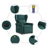 vidaXL Fauteuil de massage inclinable &eacute;lectrique Vert fonc&eacute; Tissu