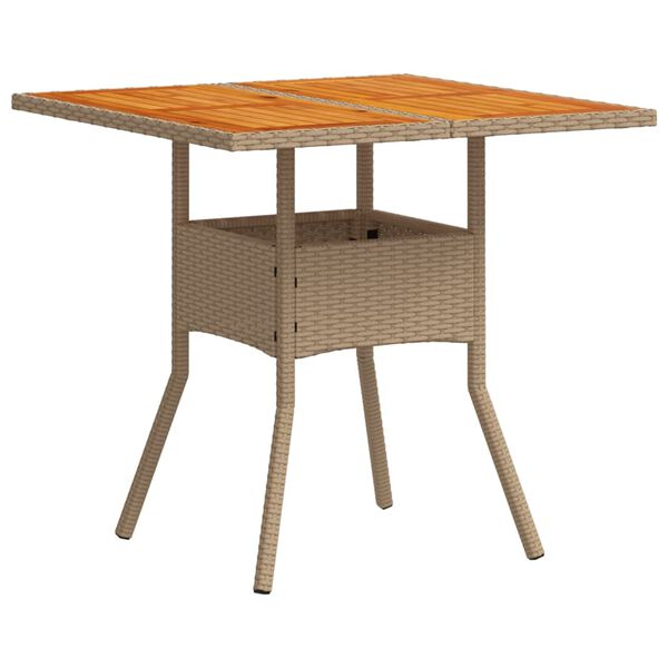 vidaXL Ensemble &agrave; manger de jardin et coussins 5pcs beige rotin acacia