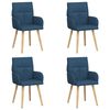 vidaXL Chaises de salle &agrave; manger 4 pc Tissu Bleu 60 x 56 x 96 cm