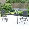 vidaXL Ensemble &agrave; manger de jardin 3 pcs anthracite acier