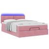 vidaXL Cadre de lit ottoman avec matelas rose 140x190 cm velours