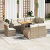 vidaXL Salon de jardin avec coussins 9 pcs beige r&eacute;sine tress&eacute;e