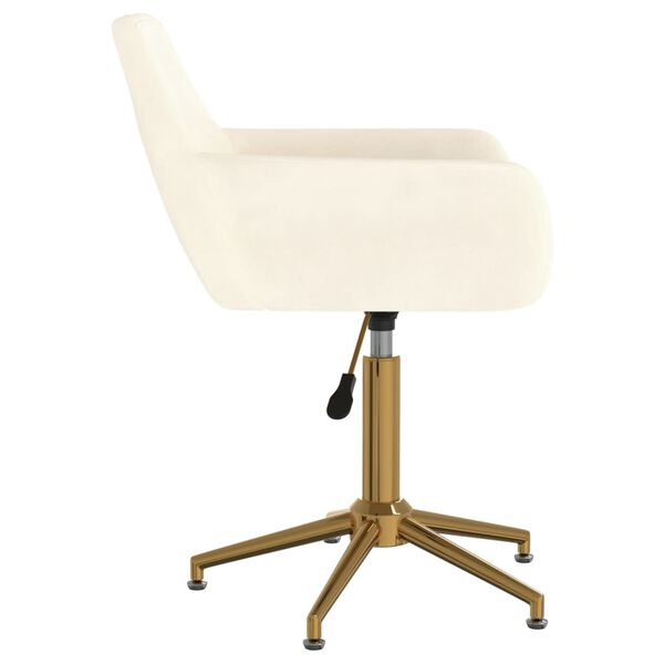 vidaXL Chaise pivotante de salle &agrave; manger Cr&egrave;me Velours
