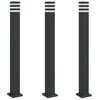 vidaXL Lampadaires d'ext&eacute;rieur avec sortie 3 pcs noir 110 cm aluminium