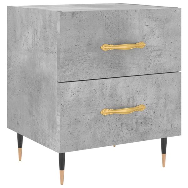 vidaXL Table de chevet gris béton 40x35x47,5 cm bois d’ingénierie