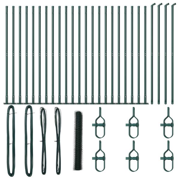 vidaXL Poteau de cl&ocirc;ture. Vert 50 x 1,2 m (maillage de 36 mm)