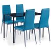 vidaXL Ensemble de salle &agrave; manger 5 pcs Bleu