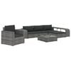 vidaXL Salon de jardin 8 pcs avec coussins r&eacute;sine tress&eacute;e gris
