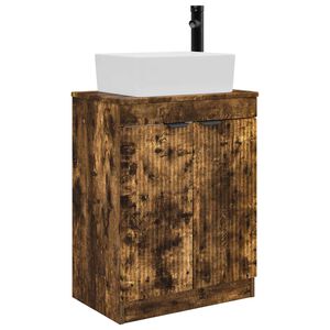 vidaXL Meuble de salle de bain avec &eacute;vier Ch&ecirc;ne fum&eacute; 54 x 35 x 83 cm