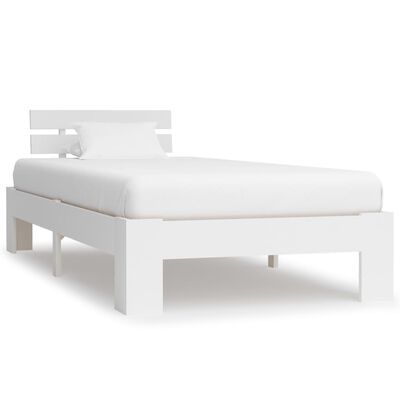 vidaXL Cadre de lit sans matelas blanc bois de pin massif 100x200 cm