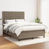vidaXL Sommier &agrave; lattes de lit avec matelas Taupe 140x200 cm Tissu