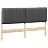 vidaXL T&ecirc;te de lit capitonn&eacute;e Brun et gris fonc&eacute; 160 cm Pin massif