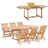 vidaXL Ensemble &agrave; manger d'ext&eacute;rieur 7pcs 150-200x100x75cm Teck massif