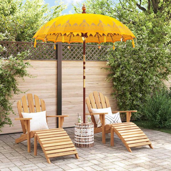 vidaXL Parasol balinais avec base Jaune 185 x 185 x 260 cm
