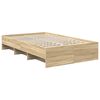 vidaXL Cadre de lit Ch&ecirc;ne Sonoma 120 x 123 cm Bois d'ing&eacute;nierie
