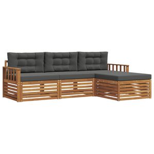 vidaXL Ensemble de canap&eacute;s d'ext&eacute;rieur 4 pc Naturel et Anthracite
