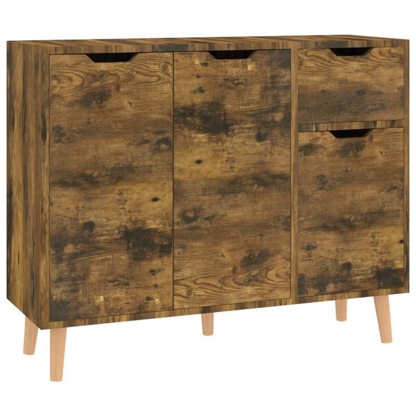 vidaXL Buffet chêne fumé 90x30x72 cm bois d'ingénierie