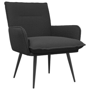 vidaXL Fauteuil Gris fonc&eacute; Boucl&eacute;