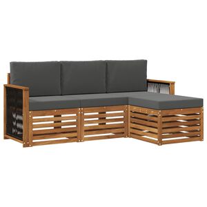 vidaXL Ensemble de canap&eacute;s d'ext&eacute;rieur 4 pcs Naturel et Anthracite