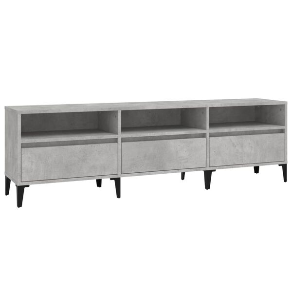 vidaXL Meuble TV gris béton 150x30x44,5 cm bois d'ingénierie