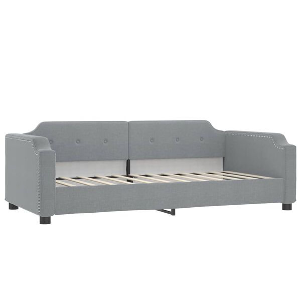 vidaXL Lit de jour avec gigogne et matelas gris clair 90x190 cm tissu