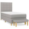 vidaXL Sommier &agrave; lattes de lit avec matelas Gris clair 90x200 cm Tissu