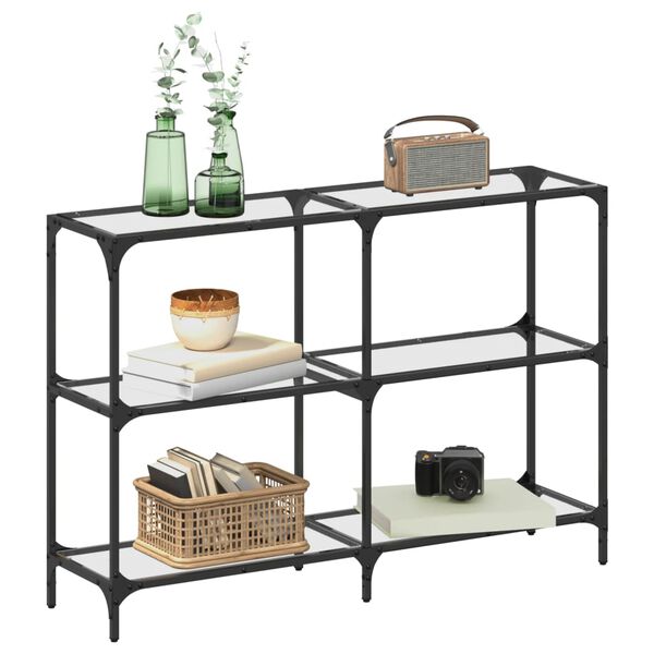 vidaXL Table console avec dessus en verre transparent 118,5x30x81 cm
