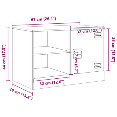 vidaXL Meubles TV 2 pcs anthracite 67x39x44 cm acier