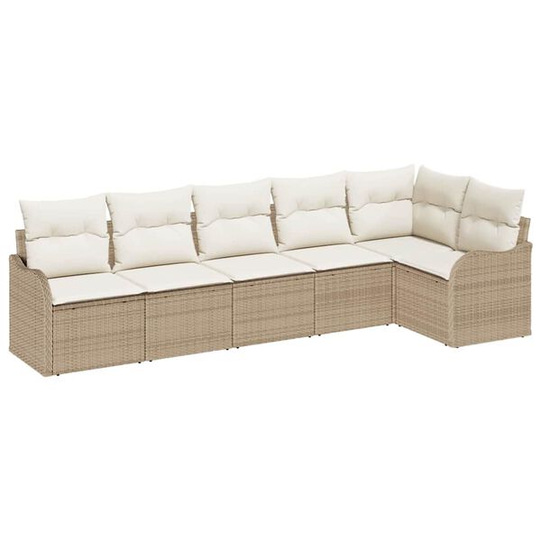 vidaXL Ensemble de canap&eacute; de jardin Beige polyrotin