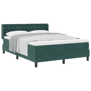 vidaXL Lit &agrave; ressorts avec t&ecirc;te de lit Vert fonc&eacute; 200 x 140 cm Velours