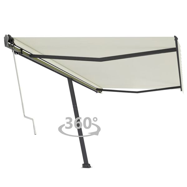 vidaXL Auvent automatique sur pied 500x350 cm Cr&egrave;me
