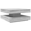 vidaXL Table basse rotative à 360 degrés sonoma gris 70x70x34,5 cm