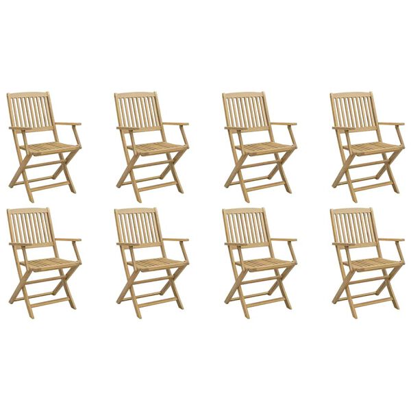 vidaXL Chaises de jardin pliantes lot de 8 54x61x88 cm bois d'acacia