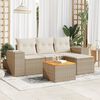 vidaXL Salon de jardin avec coussins 5 pcs beige r&eacute;sine tress&eacute;e