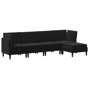 vidaXL Ensemble de meubles pour le salon 5 pc Noir Velours