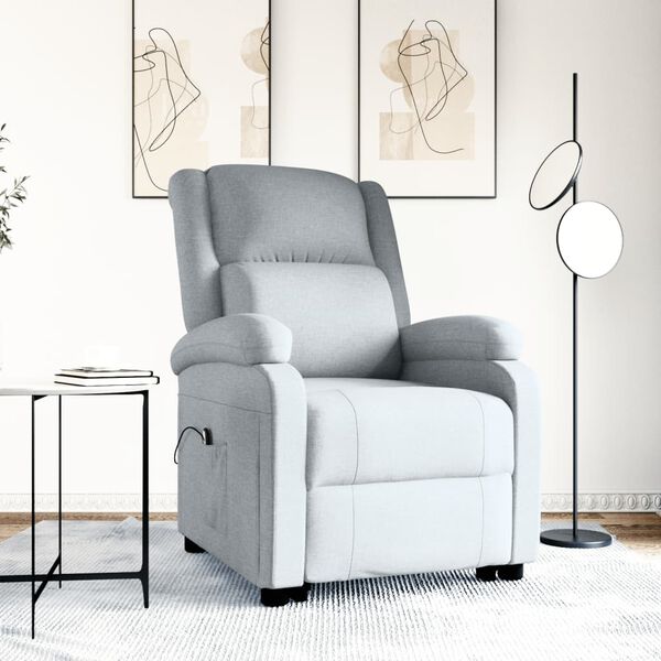 vidaXL Fauteuil Gris clair Tissu
