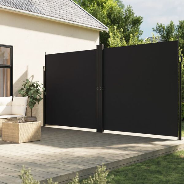 vidaXL Auvent lat&eacute;ral r&eacute;tractable noir 220x600 cm