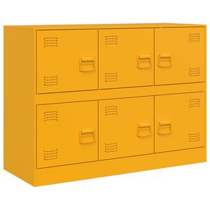 vidaXL Buffet jaune moutarde 99x39x73 cm acier