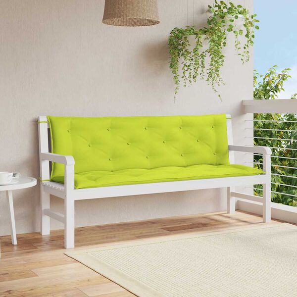 vidaXL Coussin de banc de jardin vert vif 150x(50+50)x7cm tissu oxford