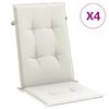 vidaXL Coussins de chaise &agrave; dossier haut lot de 4 cr&egrave;me m&eacute;lang&eacute; tissu