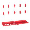 vidaXL Kit de bacs de stockage et panneaux muraux 141pcs rouge et noir