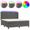 vidaXL Sommier &agrave; lattes de lit matelas et LED Gris fonc&eacute; 180x200 cm