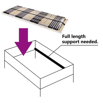 vidaXL Sommier à lattes sans matelas avec 42 lattes 7 zones 80x200 cm