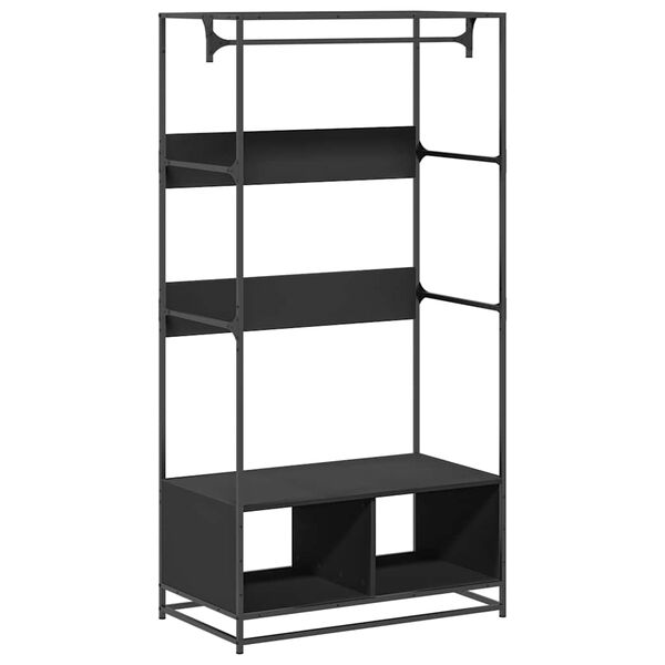 vidaXL Armoire noir 90x50x180 cm bois d’ingénierie