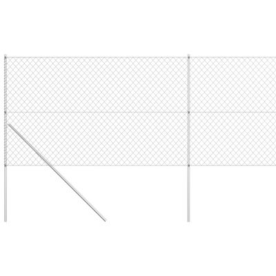 vidaXL Clôture à mailles avec poteaux Acier galvanisé 15x1,5 m Argenté