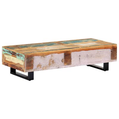 vidaXL Table basse 120x50x30 cm Bois de récupération solide et acier