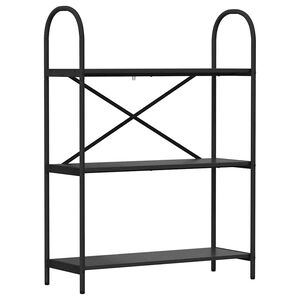 vidaXL &Eacute;tag&egrave;re 3 niveaux 80 x 30 x 109 cm Bois d'ing&eacute;nierie Ch&ecirc;ne noir