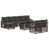 vidaXL Ensemble de canap&eacute; de jardin 10 pc Gris et Gris fonc&eacute; polyrotin