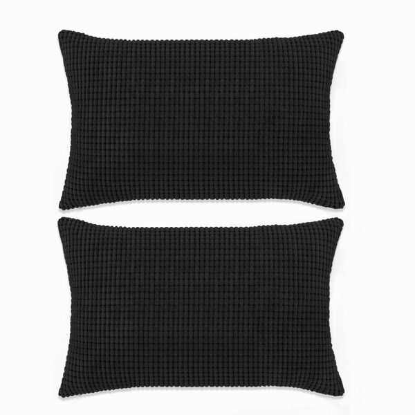 vidaXL Jeu de coussin lot de 2 Velours 40 x 60 cm Noir